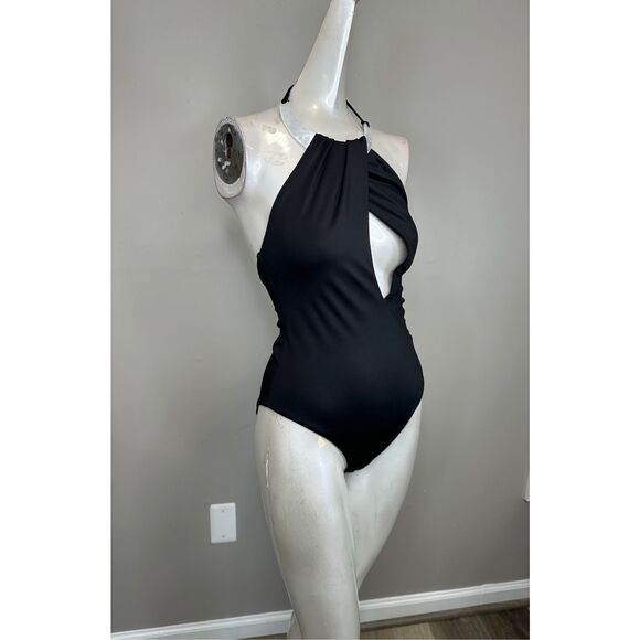 SIMKHAI Bindi Pearl Draped One-Piece Swimsuit XS $345 - Picture 10 of 11